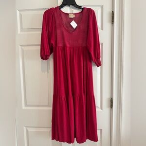 NWT Nation LTD Rona Dress. Cranberry color. Size S.